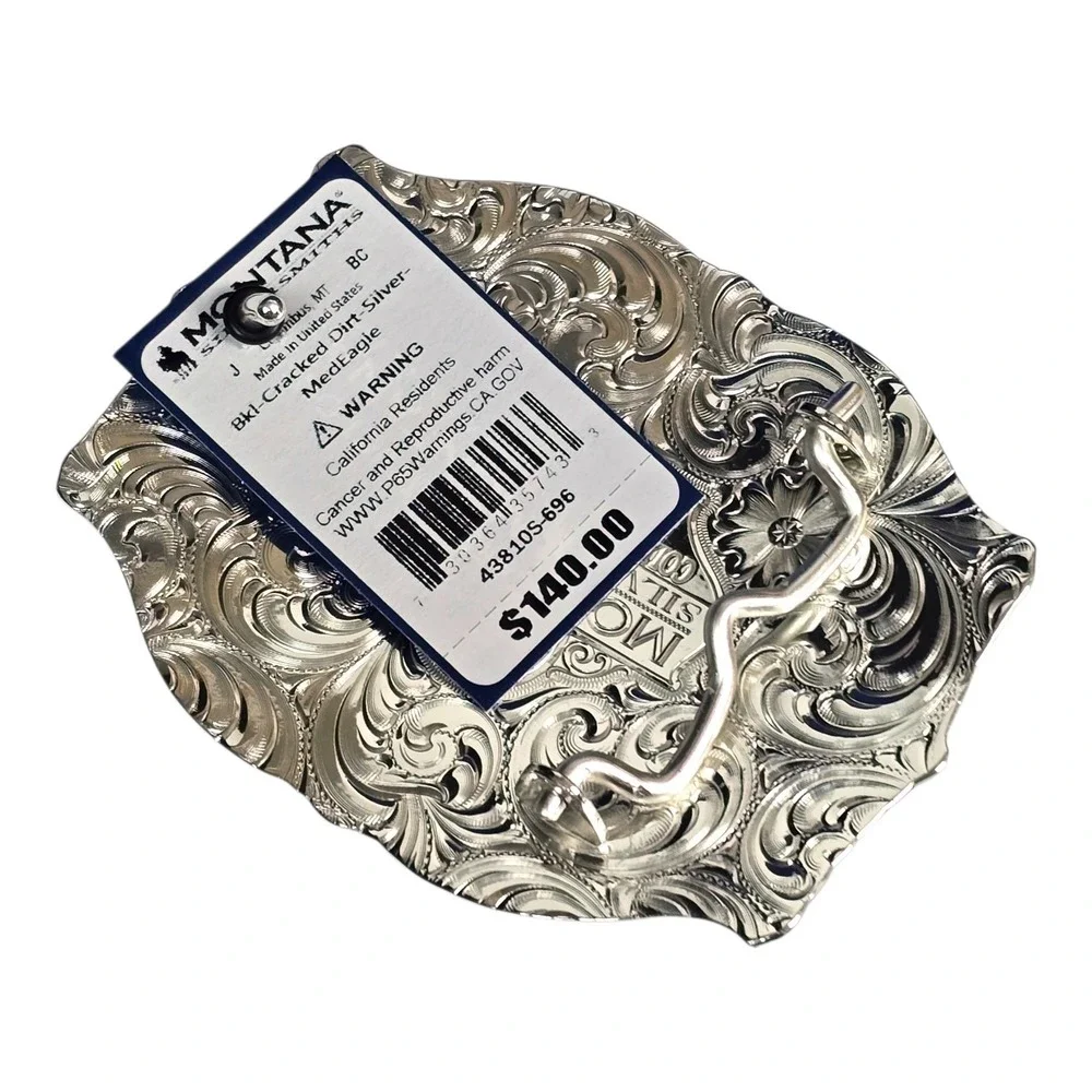 Montana Silversmiths Silver Cracked Earth Eagle Buckle Retail $140 NEW NIB